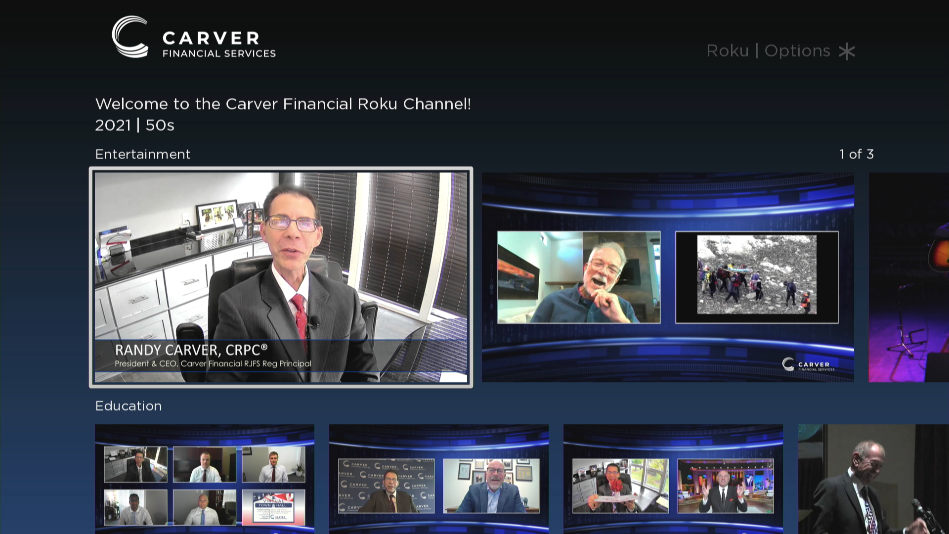 Carver Financial ROKU® Channel
